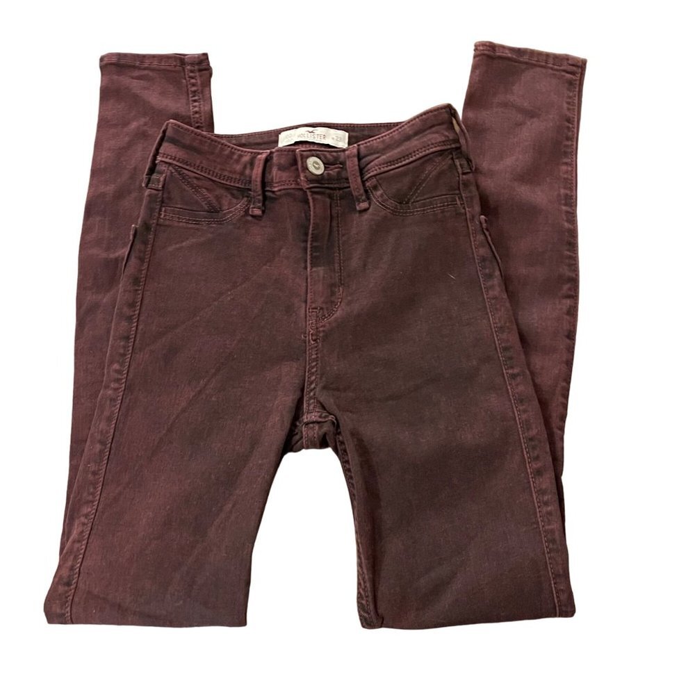 Hollister Women's Burgundy Skinny Jeans Size 00 Waist 23  5pkt